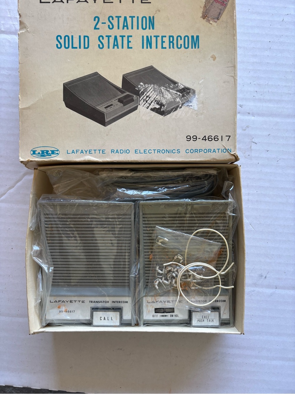 Vintage Original Lafayette 148 New York Two-Station Solid State Intercom in gray